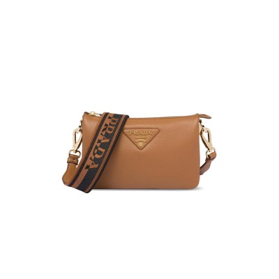 PRADA LEATHER SHOULDER BAG 1BH194 (23*13.5*6cm)
